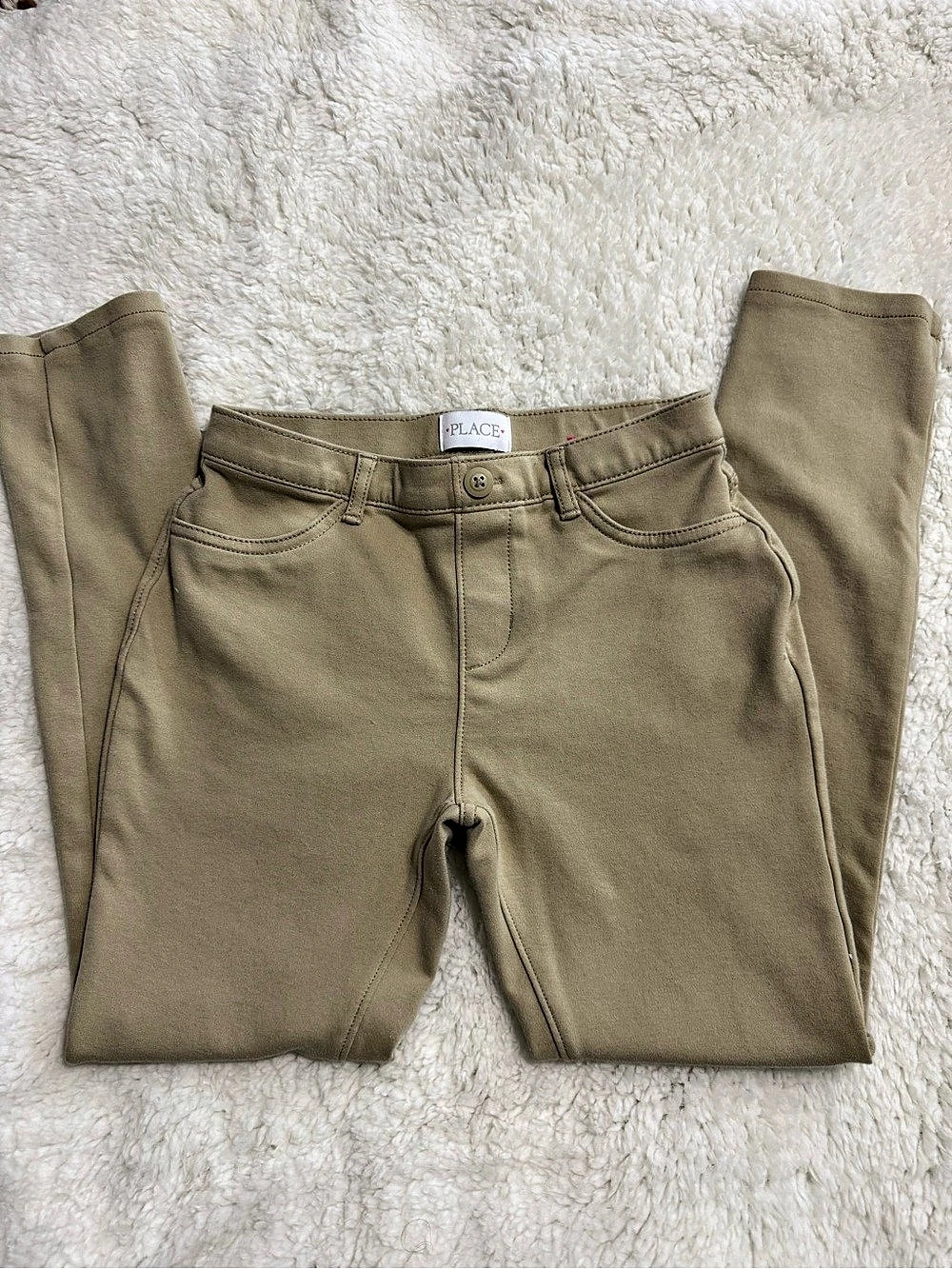 The Children's Place Girls Uniform Ponte Knit Pull On Jeggings Brown Girls 12